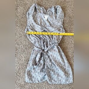 Motherhood Maternity Small Tie Tank Top Gray White Circles